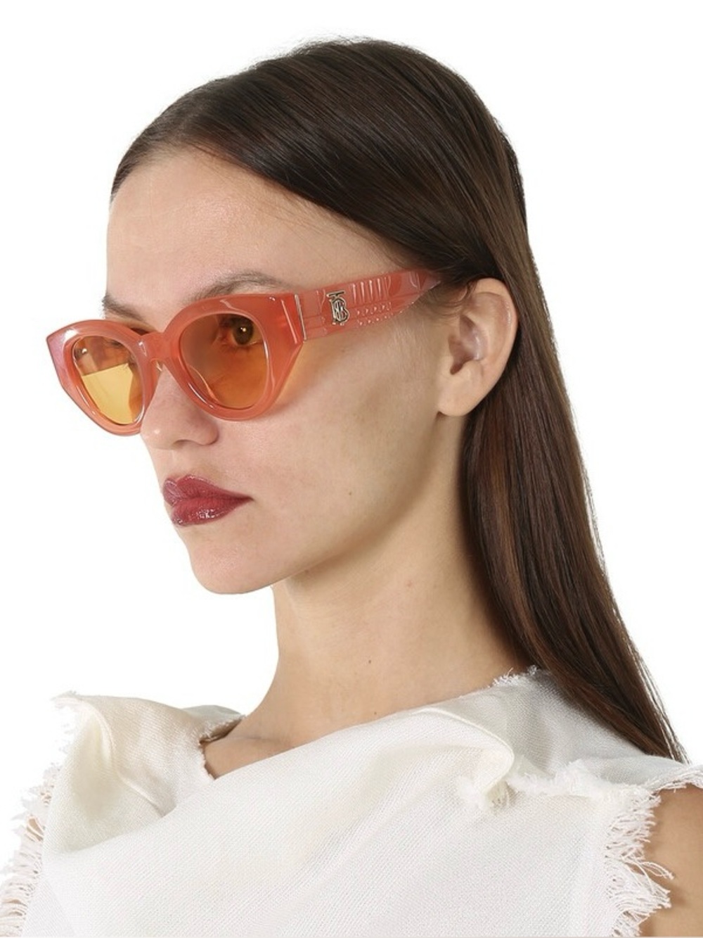 BURBERRY ORANGE ROUND SUNGLASSES - Picture 13 of 13